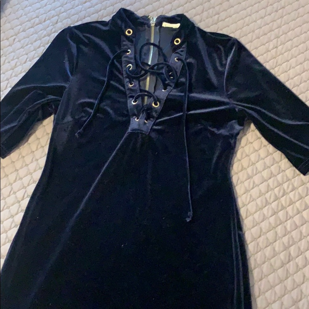Navy velvet dress